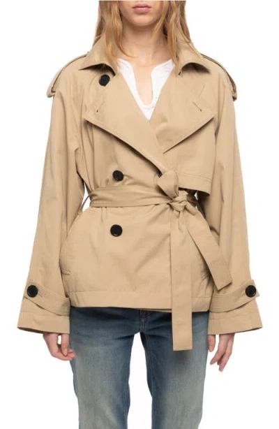 Zadig & Voltaire Kivana Cotton Trench Coat In Nude
