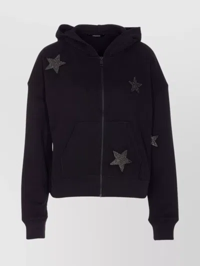 Zadig & Voltaire Knitwear With Hooded Design And Star Embellishments In Black