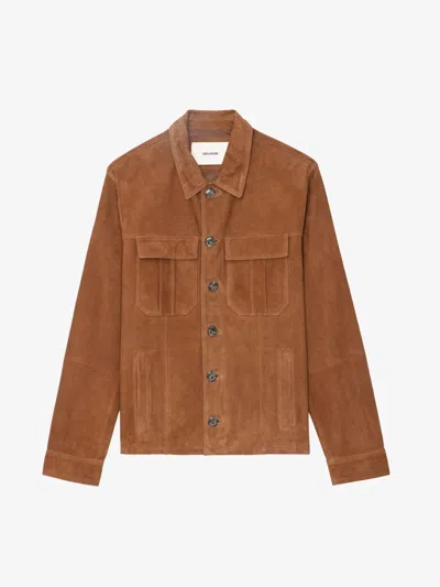 Zadig & Voltaire Kuba Suede Jacket In Brown