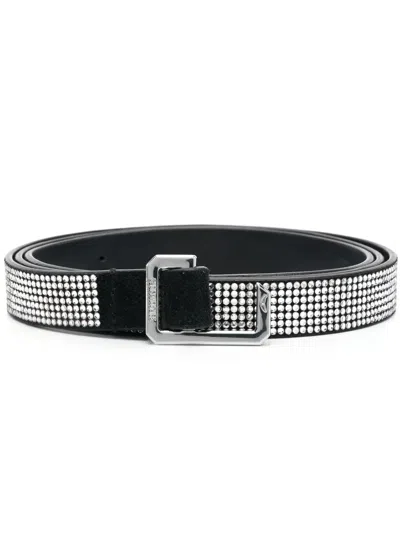 Zadig & Voltaire La Cecilia 15mm Crystal Belt In Black