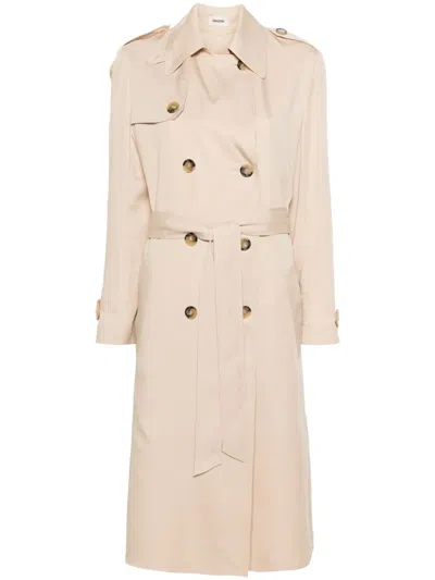 Zadig & Voltaire La Parisienne Belted Trench Coat In Neutrals