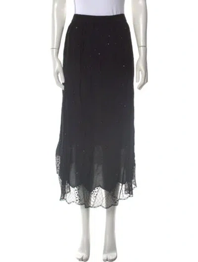 Pre-owned Zadig & Voltaire Lace Pattern Long Skirt In Black