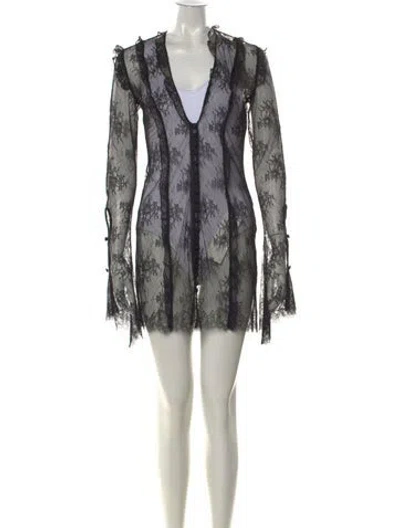 Pre-owned Zadig & Voltaire Lace Pattern Mini Dress In Multi