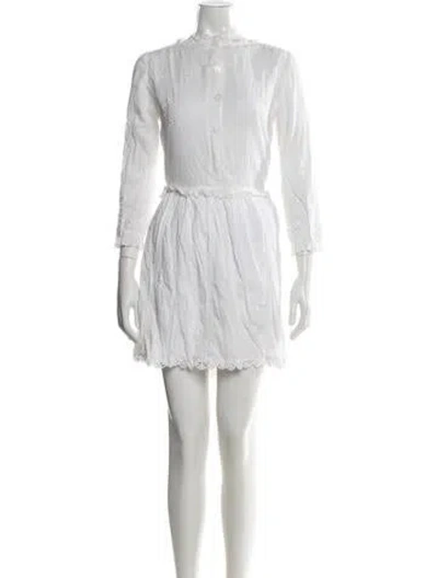 Pre-owned Zadig & Voltaire Lace Pattern Mini Dress In White