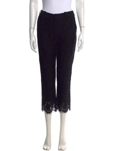 Pre-owned Zadig & Voltaire Lace Pattern Straight Leg Pants In Black