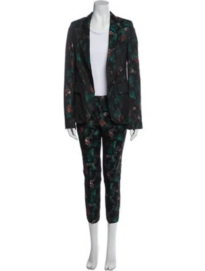 Pre-owned Zadig & Voltaire Lace Printed Pantsuit In Black