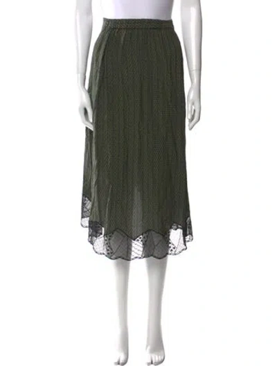 Pre-owned Zadig & Voltaire Lace Trim Embellishment Knee-length Skirt In Green