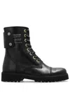 Zadig & Voltaire Lace-up Leather Ankle Boots In Black