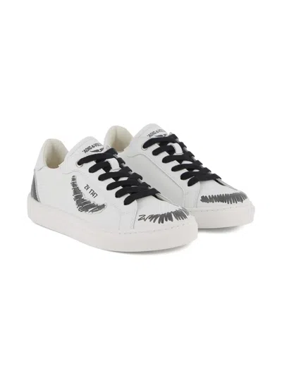 Zadig & Voltaire Kids' Lace-up Sneakers In White