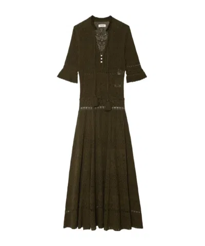 Zadig & Voltaire Lace-details Maxi Dress In Green