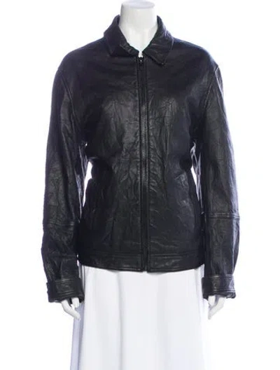 Pre-owned Zadig & Voltaire Lamb Leather Biker Jacket In Black