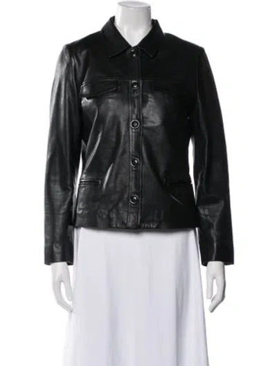 Pre-owned Zadig & Voltaire Lamb Leather Biker Jacket In Black