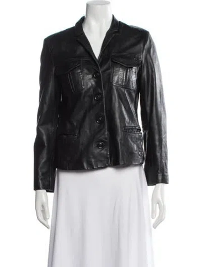 Pre-owned Zadig & Voltaire Lamb Leather Biker Jacket In Black