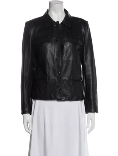 Pre-owned Zadig & Voltaire Lamb Leather Biker Jacket In Black
