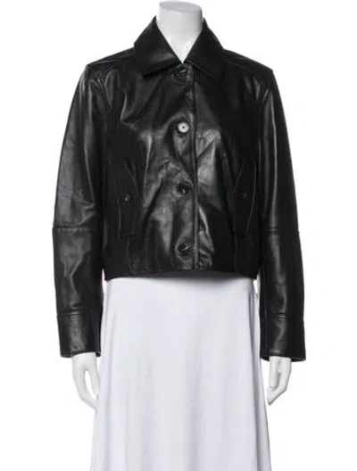 Pre-owned Zadig & Voltaire Lamb Leather Biker Jacket In Black