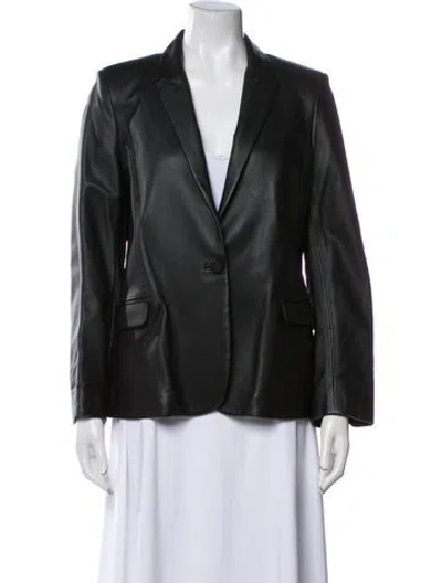 Pre-owned Zadig & Voltaire Lamb Leather Blazer In Blue