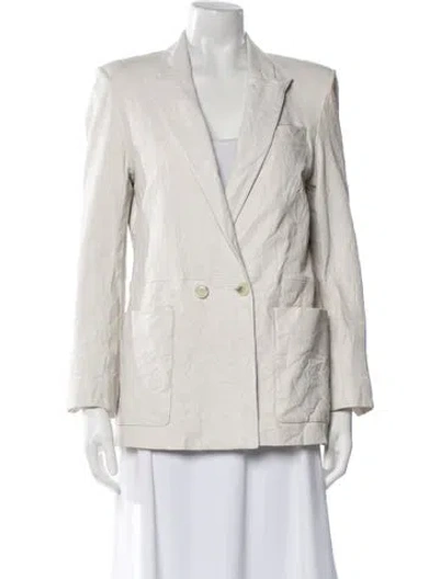 Pre-owned Zadig & Voltaire Lamb Leather Blazer In Neutral