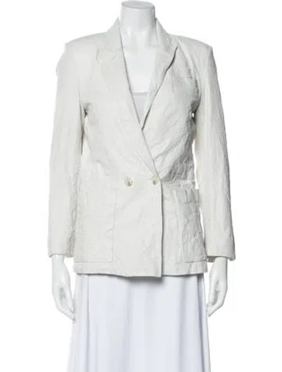 Pre-owned Zadig & Voltaire Lamb Leather Blazer In Neutrals
