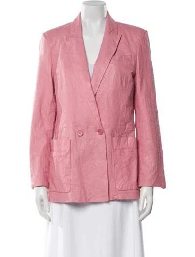 Pre-owned Zadig & Voltaire Lamb Leather Blazer In Pink