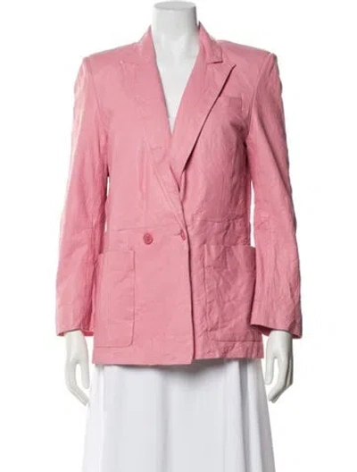 Pre-owned Zadig & Voltaire Lamb Leather Blazer In Pink