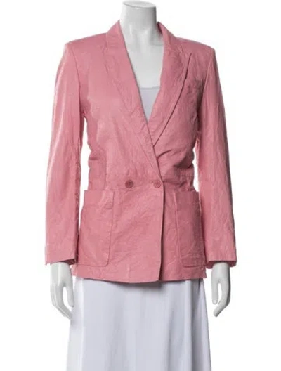 Pre-owned Zadig & Voltaire Lamb Leather Blazer In Pink