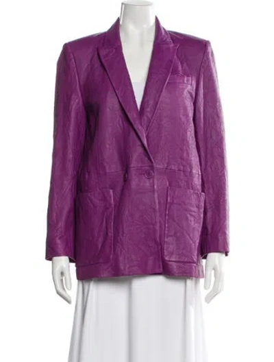 Pre-owned Zadig & Voltaire Lamb Leather Blazer W/ Tags In Purple