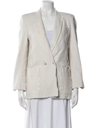 Pre-owned Zadig & Voltaire Lamb Leather Blazer In White