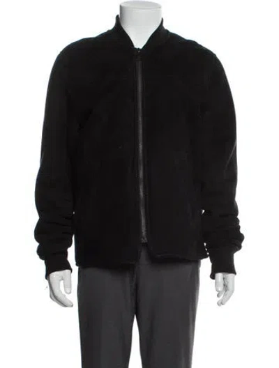 Pre-owned Zadig & Voltaire Lamb Leather Bomber Jacket In Black