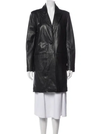 Pre-owned Zadig & Voltaire Lamb Leather Coat In Black