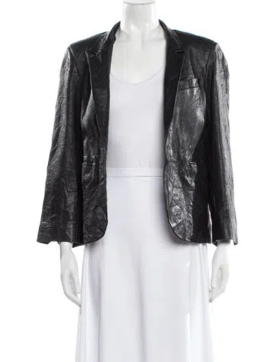 Pre-owned Zadig & Voltaire Lamb Leather Jacket In Black