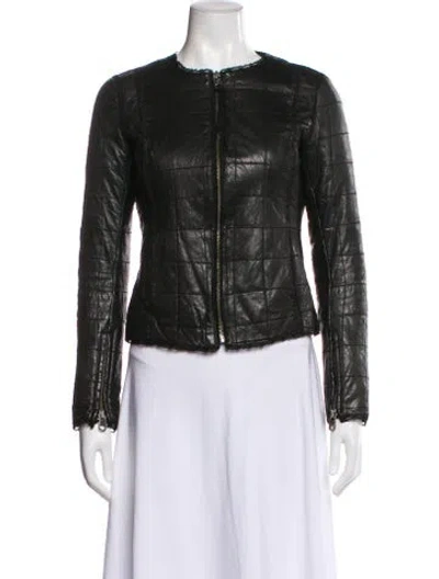 Pre-owned Zadig & Voltaire Lamb Leather Jacket In Black