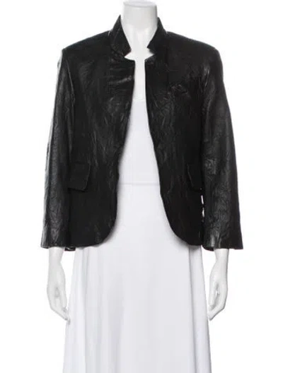Pre-owned Zadig & Voltaire Lamb Leather Jacket In Black
