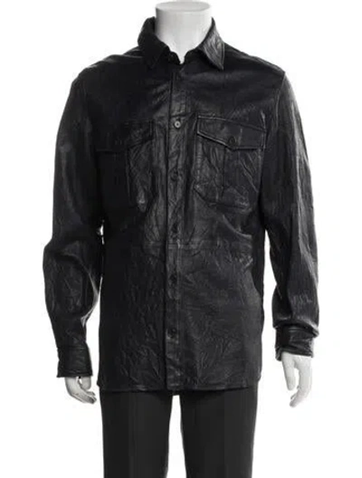 Pre-owned Zadig & Voltaire Lamb Leather Jacket In Blue