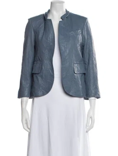 Pre-owned Zadig & Voltaire Lamb Leather Jacket In Burgundy