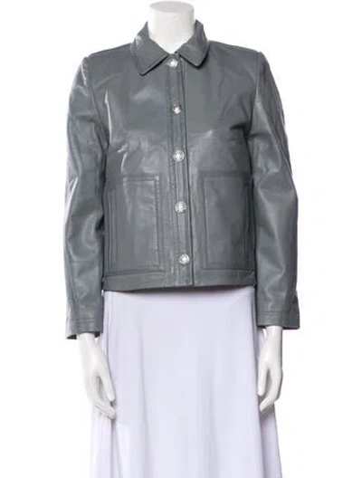 Pre-owned Zadig & Voltaire Lamb Leather Jacket In Gray