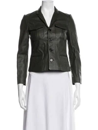 Pre-owned Zadig & Voltaire Lamb Leather Jacket In Green