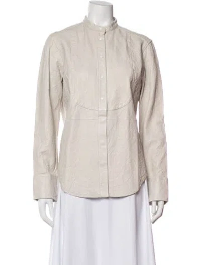 Pre-owned Zadig & Voltaire Lamb Leather Jacket In Neutral
