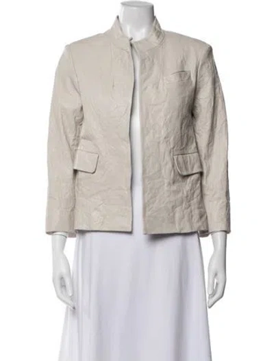 Pre-owned Zadig & Voltaire Lamb Leather Jacket In Neutrals