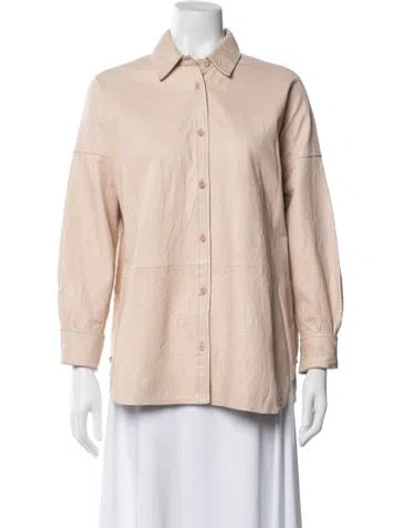Pre-owned Zadig & Voltaire Lamb Leather Jacket In Neutrals