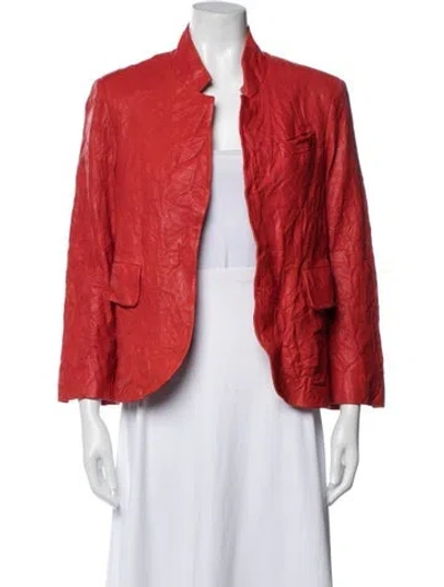 Pre-owned Zadig & Voltaire Lamb Leather Jacket In Red