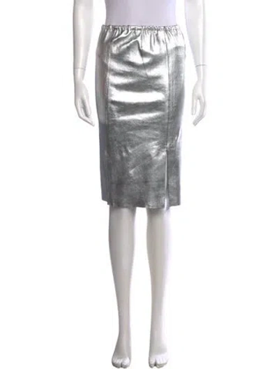 Pre-owned Zadig & Voltaire Lamb Leather Midi Length Skirt