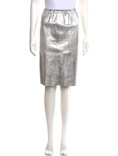 Pre-owned Zadig & Voltaire Lamb Leather Midi Length Skirt W/ Tags