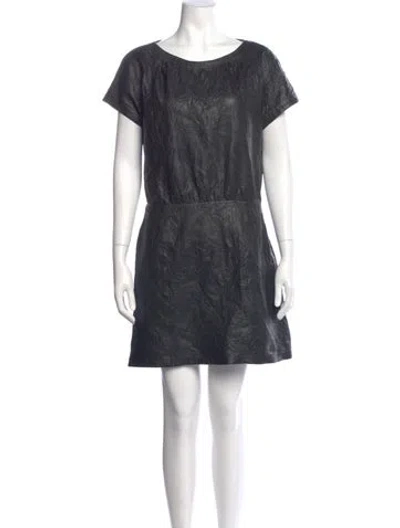 Pre-owned Zadig & Voltaire Lamb Leather Mini Dress In Black