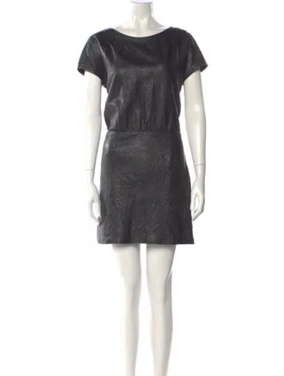 Pre-owned Zadig & Voltaire Lamb Leather Mini Dress W/ Tags In Black