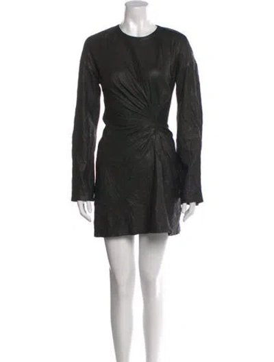 Pre-owned Zadig & Voltaire Lamb Leather Mini Dress W/ Tags In Black