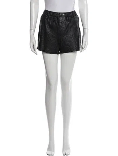 Pre-owned Zadig & Voltaire Lamb Leather Mini Shorts In Black