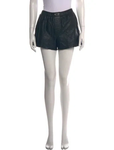 Pre-owned Zadig & Voltaire Lamb Leather Mini Shorts In Black