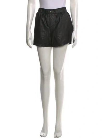 Pre-owned Zadig & Voltaire Lamb Leather Mini Shorts In Black