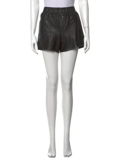 Pre-owned Zadig & Voltaire Lamb Leather Mini Shorts In Black
