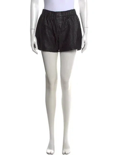 Pre-owned Zadig & Voltaire Lamb Leather Mini Shorts In Black